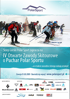 IV Otwarte Zawody Skitourowe Polar Sportu, plakat