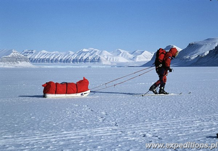 Rafał Król na Spitsbergenie w 2001 roku (fot. expeditions.pl)