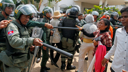 Protesty w Kambodży (fot. Reuters)