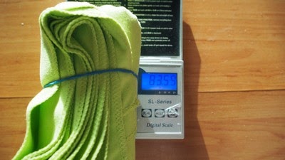 Test ręczników szybkoschnących- ważenie suchych ręczników