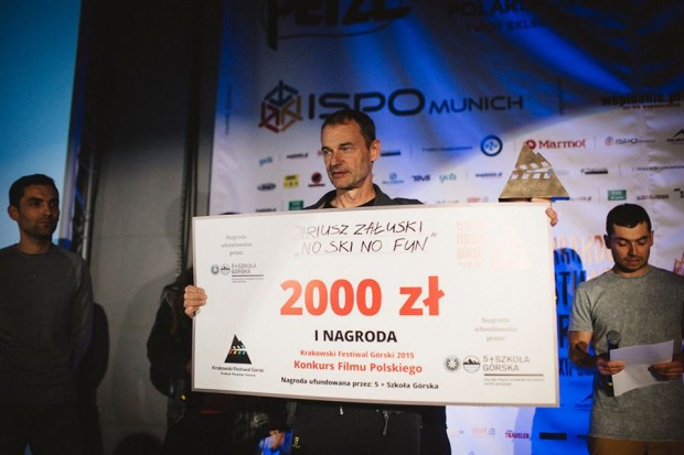 Dariusz Załuski z filmem "No ski no fun" laureatem I Nagrody Konkursu Filmu Polskiego (fot. Adam Kokot)